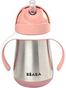 Beaba 2-in-1 Edelstahl-Trinkflasche 250ml 24