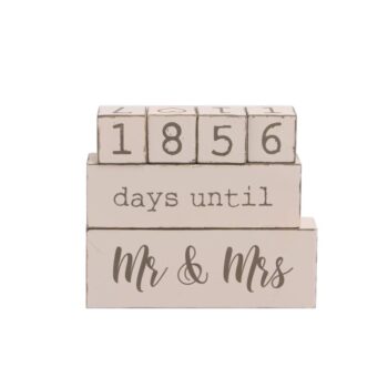 Hochzeits-Countdown-Kalender mit Holzblöcken 28