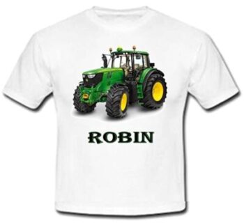 Personalisiertes T-Shirt Grüner Traktor John Deere 13