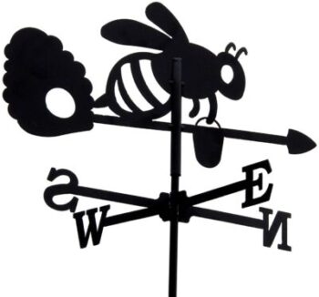 Girouette Biene und Bienenkorb aus Schmiedeeisen Kleines Modell 1