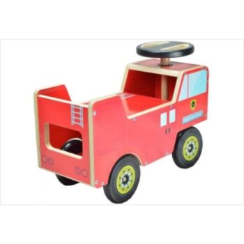 Kiddimoto - Babytrage Feuerwehrauto aus Holz 25