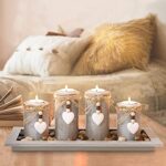 GoMaihe - Set aus 4 Kerzenhaltern aus Holz 12