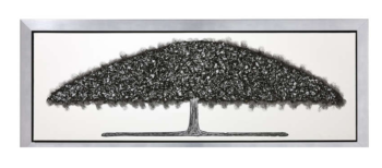 Handgemalte Leinwand mit Relief Baum - 63 x 163 cm 31