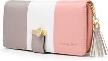 Dreifarbige Brieftasche aus echtem Leder Pomelo Best 8