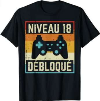 Gamer T-Shirt Level 18 Unlocked 55