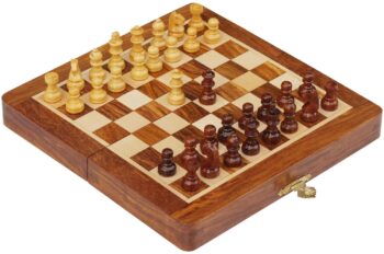 Handgefertigtes Schachspiel aus Rosenholz und Walnuss-Finish 19