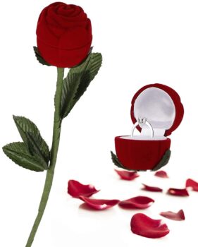 Ringschachtel in Form einer romantischen Rose 7