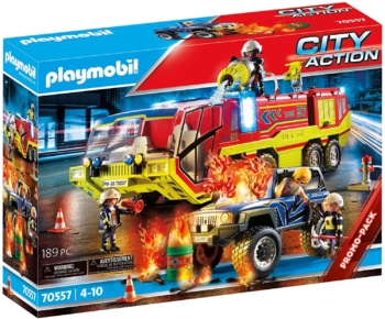 Playmobil - Feuerwehrauto und brennendes Fahrzeug 22