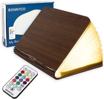Bonnyco Lampe Buch LED Klapplampe aus Holz 51
