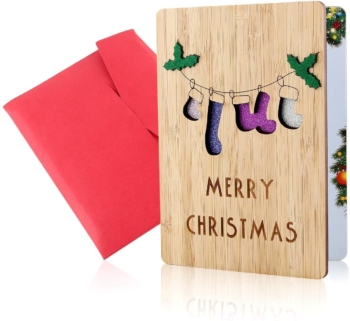 Ekkong - Weihnachtskarte aus Holz 44