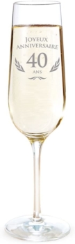 Champagnerflöte mit Gravur für 40 Jahre 30