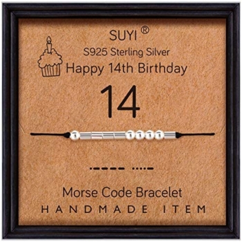 Suyi Morsecode Armband Geburtstagsgeschenke 40