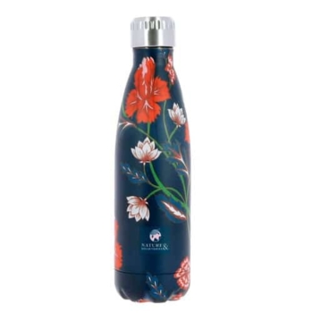 Blaue Isothermenflasche mit Blumen 15